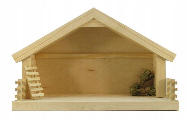 Szopka bożonarodzeniowa stajenka naturalna sosnowa +oświetlenie led 8-11cm