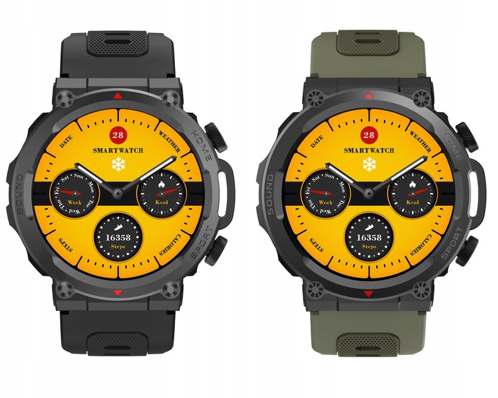 SMARTWATCH ZEGAREK MĘSKI POLSKIE MENU ROZMOWY SPORT PULS 2 PASKI AMOLED