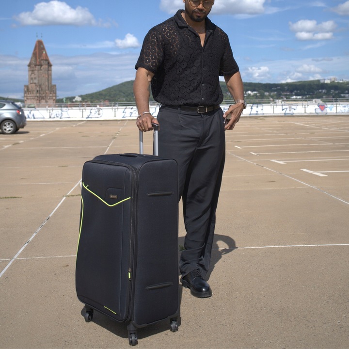 Walizka DUŻA na kółkach podróżna MATERIAŁOWA miękka pojemna GRATIS KOLORY