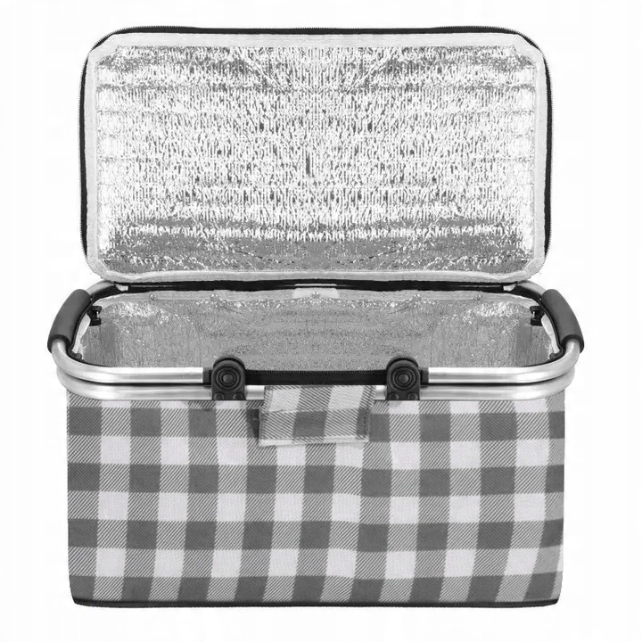 KOSZ PIKNIKOWY SKŁADANY TORBA TERMICZNA TURYSTYCZNY KOSZYK IZOLACYJNY 30L