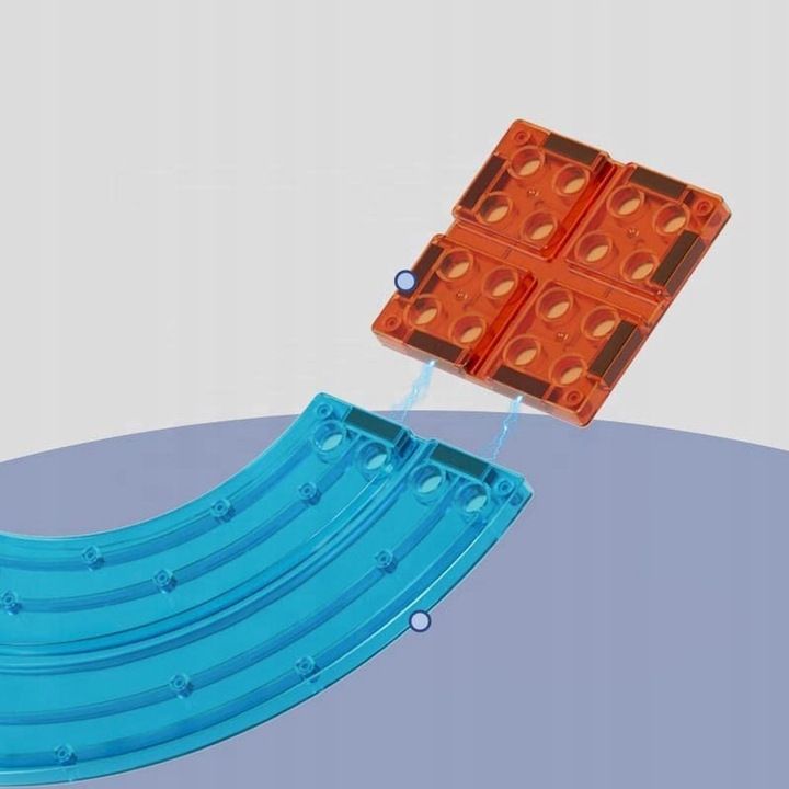 Klocki Magnetyczne Edukacyjny Zestaw 3D Tor Wyścigowy 63 Elementy