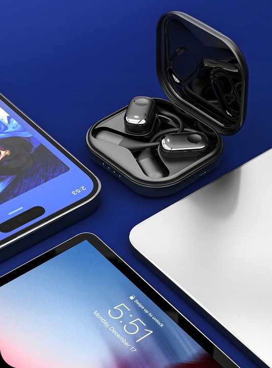 SŁUCHAWKI bezprzewodowe ZAUSZNE TWS Y30 z ENC IDEALNE do biegania i Rozmów