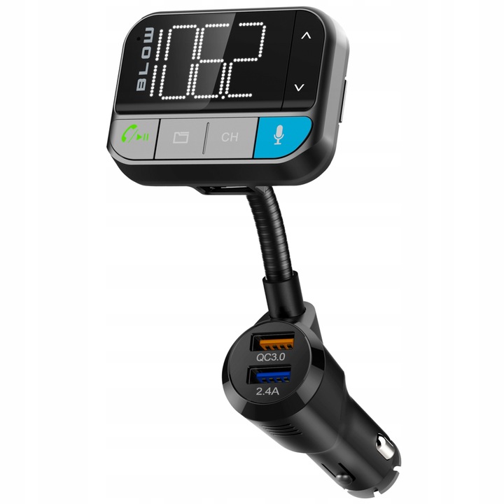 TRANSMITER FM BLUETOOTH 5.0 ZESTAW GŁOŚNOMÓWIĄCY SD QC 3xUSB SIRI/GOOGLE