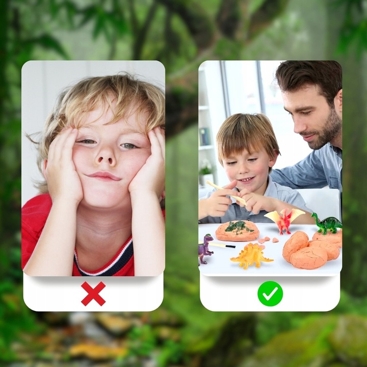 ZESTAW KOPALNIA DINOZAURÓW WYKOPALISKA ARCHEOLOG 12 DUŻYCH JAJ + KARTY