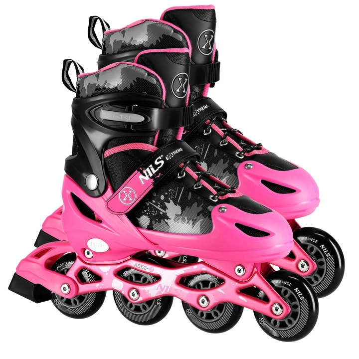 Łyżworolki Rolki Regulowane Rekreacyjne Kauczukowe Kółka Dziewczęce 39-42