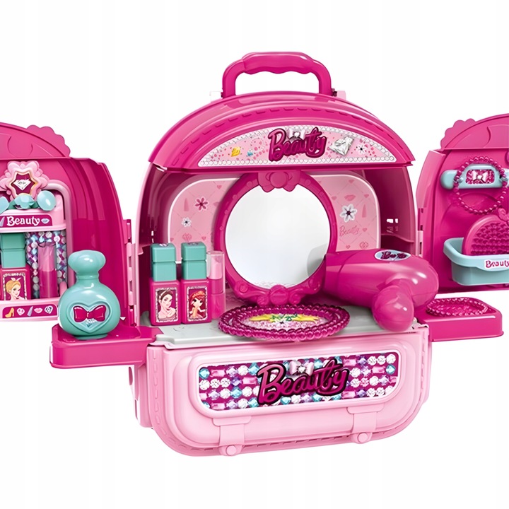 Toaletka w plecaku lalka DOMKU salon dla dzieci 3w1 dla 3 4 5 6 7 latki