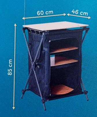 Szafka wolnostojąca z bambusowy blatem CAMPING Froyak czarny 60x85x46