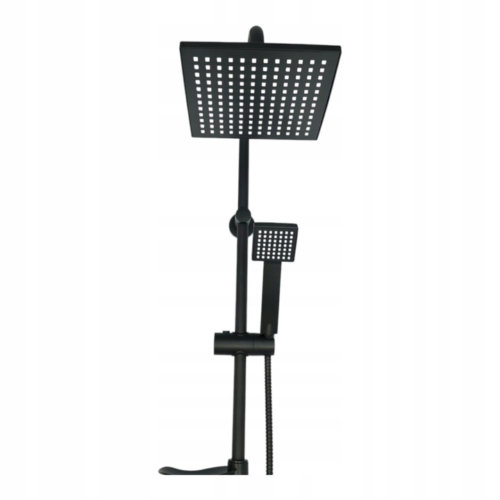 ZESTAW PRYSZNICOWY CZARNY Z DESZCZOWNICA, BATERIA, SŁUCHAWKA NATYNKOWY LOFT