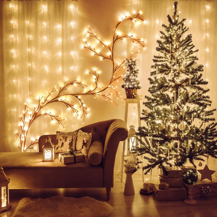 Dekoracja LED W Kształcie Gałęzi, Łańcuch Świetlny Z Gałązkami Wierzby