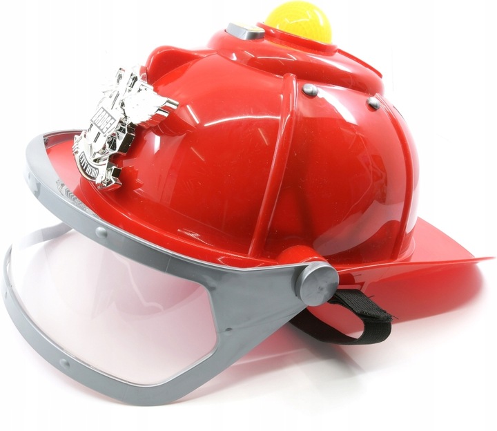 KASK STRAŻACKI Interaktywny + PISTOLET na WODĘ ze zbiornikiem MAŁY STRAŻAK