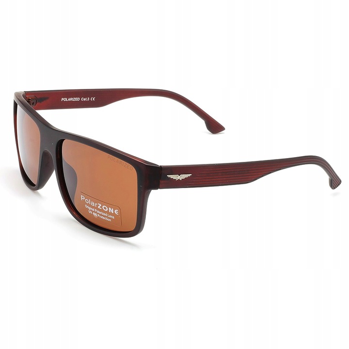 OKULARY PRZECIWSŁONECZNE MĘSKIE POLARYZACYJNE UV400 NERDY POLARZONE BRĄZOWE