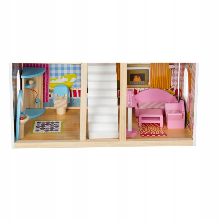 Domek dla Lalek Duży XXL Drewniany Mebelki Oświetlenie LED Akcesoria Meble