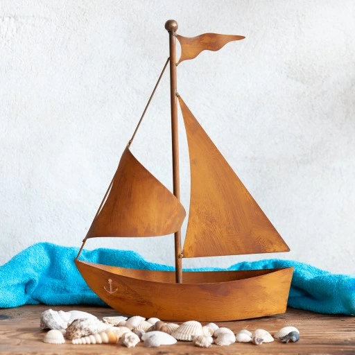 Metalowy Statek Dekoracyjny Ozdoba do Ogrodu Domu Dekoracja Efekt Korten