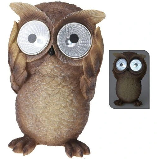 Dekoracja Do Ogrodu na Balkon SOWA Ptak Solarna