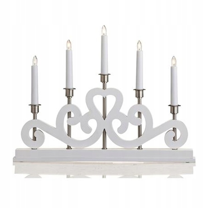 Markslojd świecznik drewniany biały Eneby