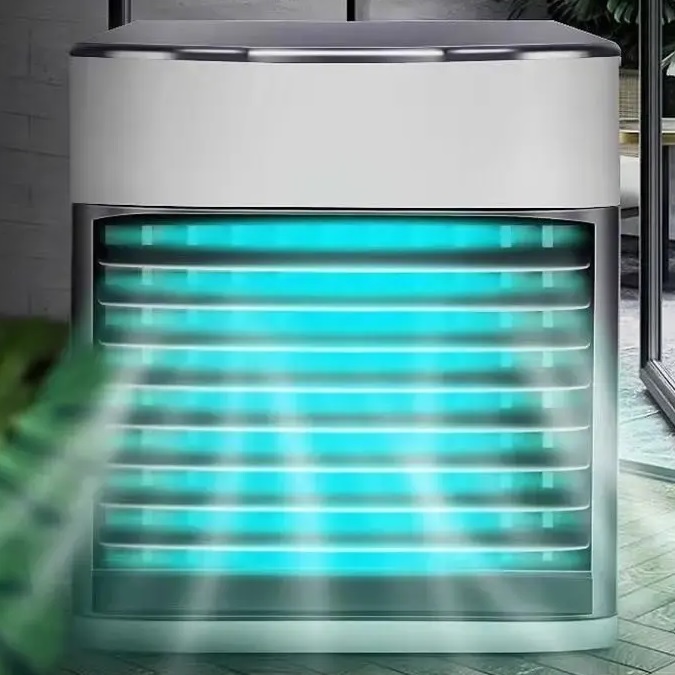 PRZENOŚNY MAŁY KLIMATYZER USB NA WODĘ i LÓD 3W1 KLIMATOR DO DOMU WENTYLATOR