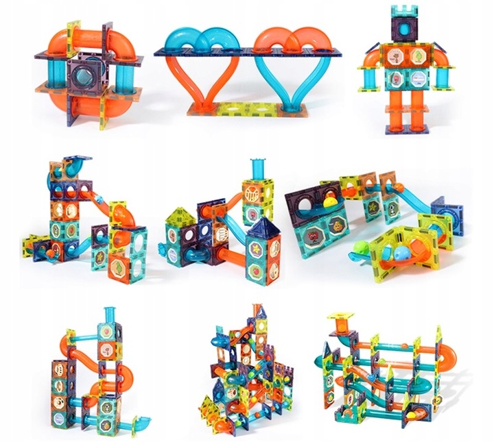 Klocki magnetyczne LABIRYNT TOR KULKOWY 96 el.