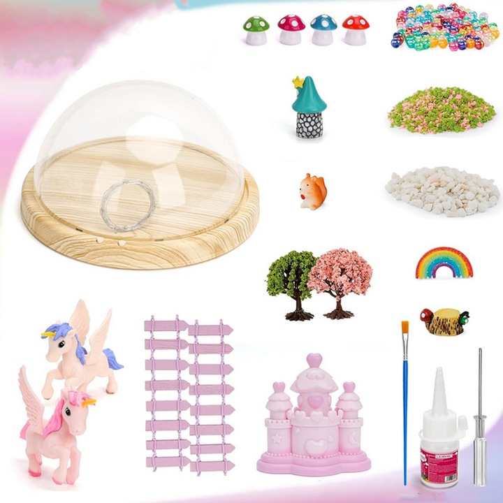 ZESTAW LAMPKA NOCNA Z POZYTYWKĄ DO TWORZENIA JEDNOROŻCÓW DLA DZIEWCZYNEK