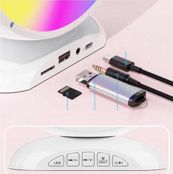 BEZPRZEWODOWY ZESTAW DO KARAOKE DLA DZIECI BLUETOOTH GŁOŚNIK + 2 MIKROFONY