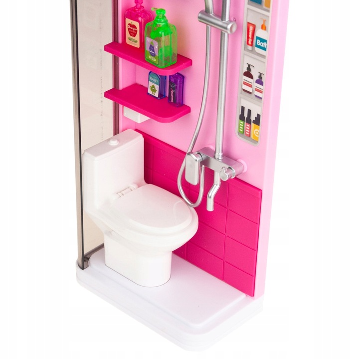 ŁAZIENKA Z AKCESORIAMI PRYSZNIC WC PRALKA ZESTAW ŁAZIENKOWY DLA DZIECI