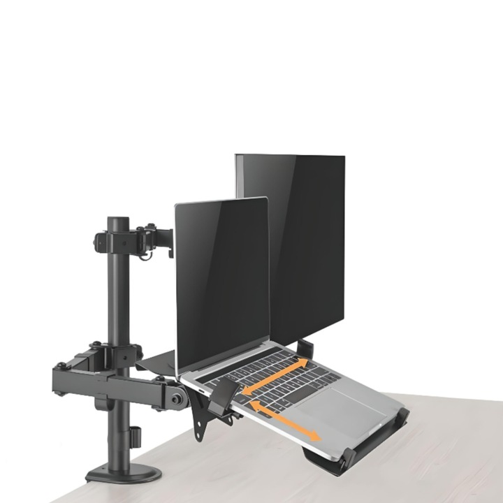 STOJAK NA 1 MONITOR Z UCHWYTEM DO LAPTOPA STANDARD VESA MONITORY 17-32 CALE