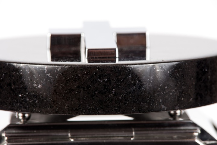 Lampion Na Pomnik Na Nagrobek srebrny stal nierdzewna + czarny granit