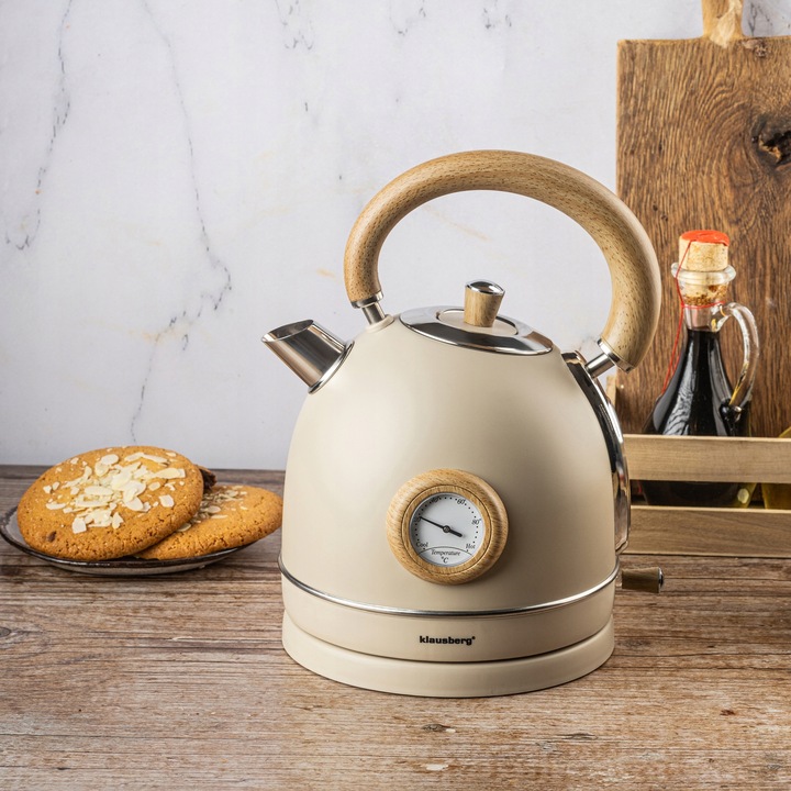 Czajnik elektryczny 1,8L Klausberg KB-7906 RETRO z Termometrem Beżowy 2200W
