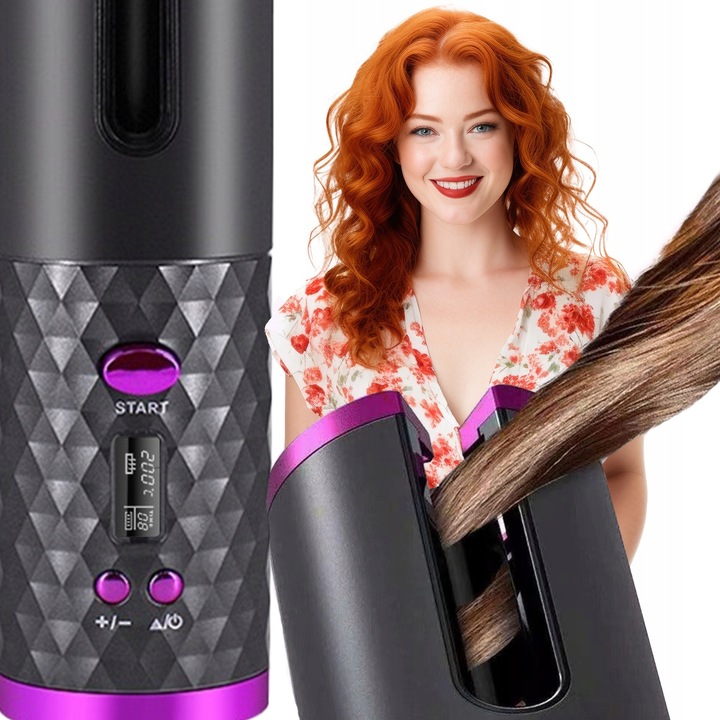 LOKÓWKA AUTOMATYCZNA LCD TIMER OBROTOWA FALOWNICA LOKÓWKA DO WŁOSÓW