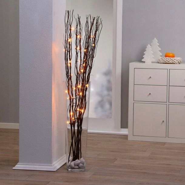 ZESTAW 2X GAŁĄZKI WIERZBOWE PODŚWIETLANE LED 120CM 3xAA brązowe WIERZBA