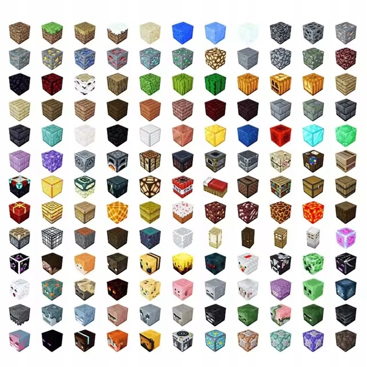 Minecraft Magnetyczne Klocki Montessori Świat Kostki Zestaw Mix 100 EL