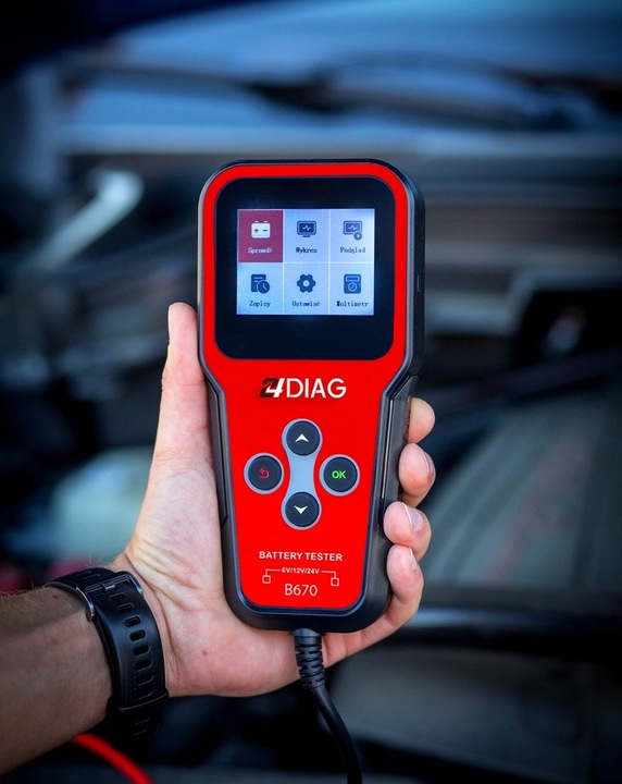 TESTER DO AKUMULATORÓW BATERII 6V 12V 24V 2-300AH MIERNIK CYFROWY j.POLSKI