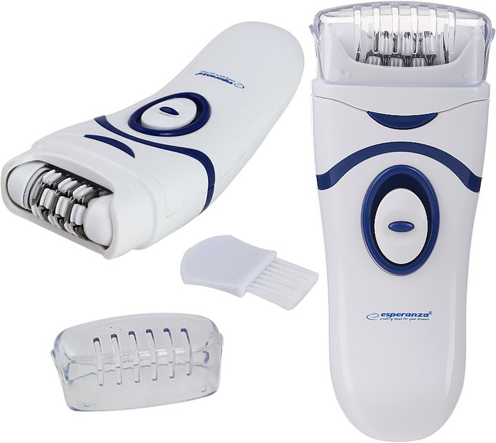 DEPILATOR ESPERANZA COPACABANA BATERYJNY Z 16 PĘSETAMI 2 PRĘDKOŚCI +NASADKA
