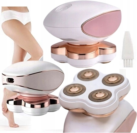 DEPILATOR DO CIAŁA GOLARKA DAMSKA MASZYNKA 4 GŁOWICE ZASILANIE USB LED