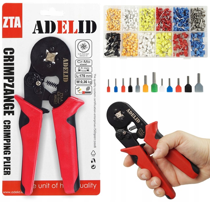 ZACISKARKA PRASKA KABLI TULEJEK KOŃCÓWEK 0,25-10