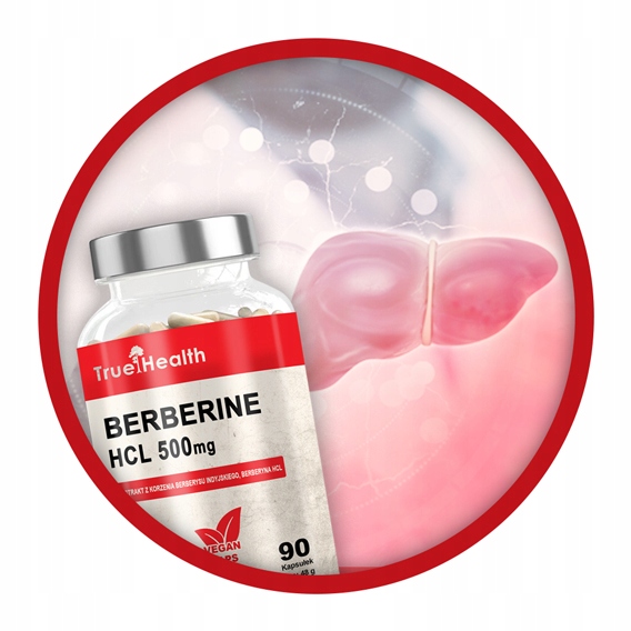 BERBERYNA HCL 500mg 90 kaps BERBERINE ODCHUDZANIE CUKRZYCA WEGE TRUE HEALTH