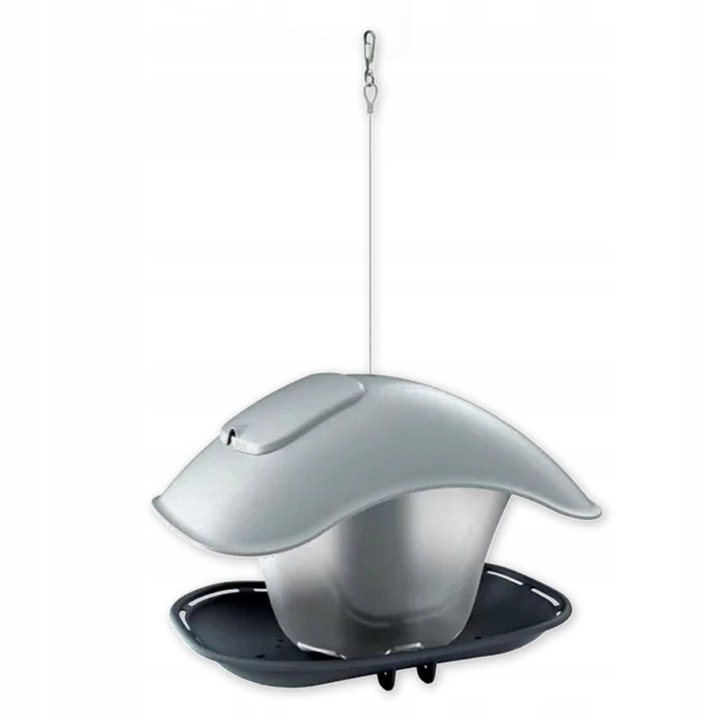 KARMNIK dla PTAKÓW zimujących Domek z Daszkiem Birdyfeed Square ANTRACYT