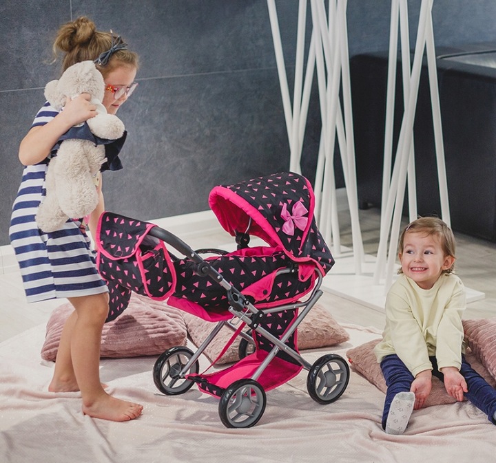 WÓZEK DLA LALEK GŁĘBOKI SPACERÓWKA GONDOLA KINDERPLAY + ŁÓŻECZKO DLA LALKI