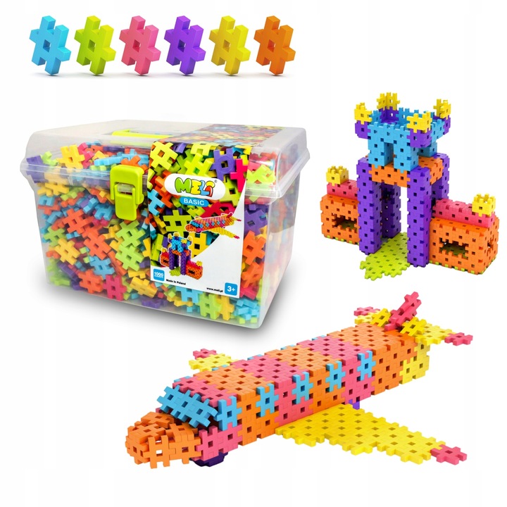 KLOCKI KONSTRUKCYJNE WAFLE MELI BASIC TRAVEL BOX 1000 EL PUZZLE 3D GOFRY