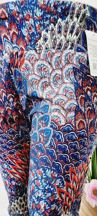 L/3XL ALLADYNKI WYGODNE SPODNIE -ZA KOLANO 777-1 pawie oczko