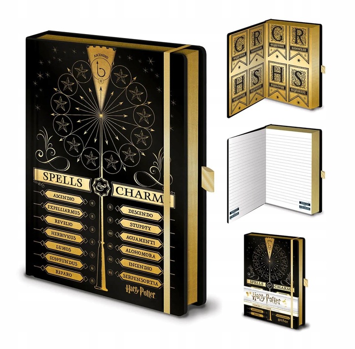 Notes A5 Harry Potter Spells And Charms 120k w linie Notatnik twarda oprawa