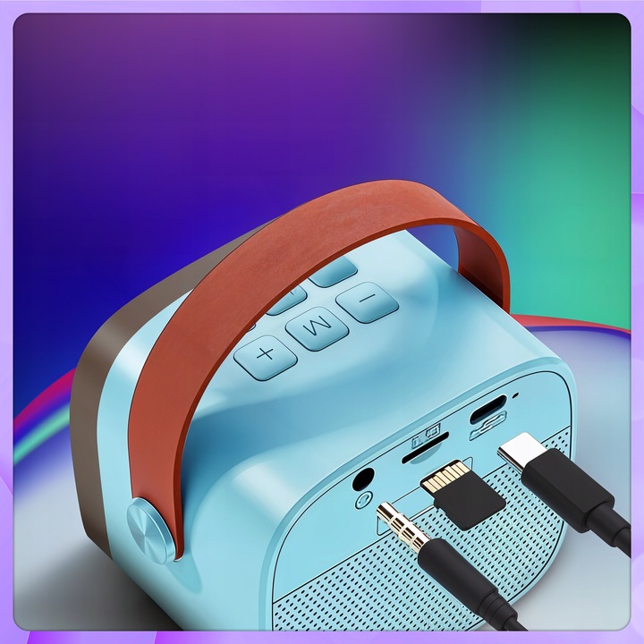 ZESTAW KARAOKE DLA DZIECI GŁOŚNIK BLUETOOTH USB LED MIKROFON 2SZT PREZENT