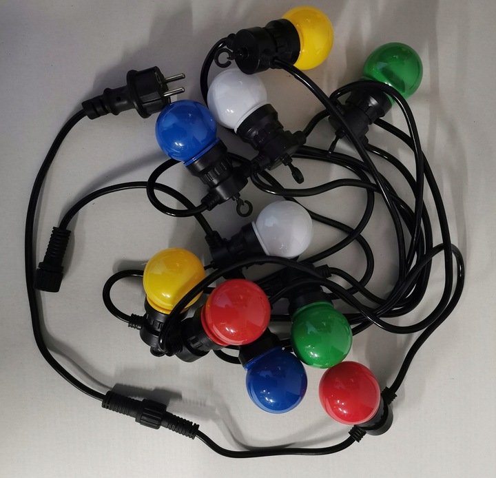 LAMPKI CHOINKOWE KULE DUŻE 10 led lampiony bombki z łączeniem kolorowe 5 cm