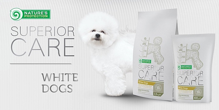 NATURES PROTECTION białe psy MALTAŃCZYK 1,5 kg
