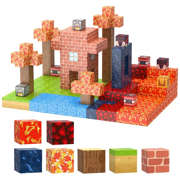 KLOCKI MAGNETYCZNE BUDOWLANE KREATYWNA ZABAWKA KLOCKI 100 ELEMENTÓW