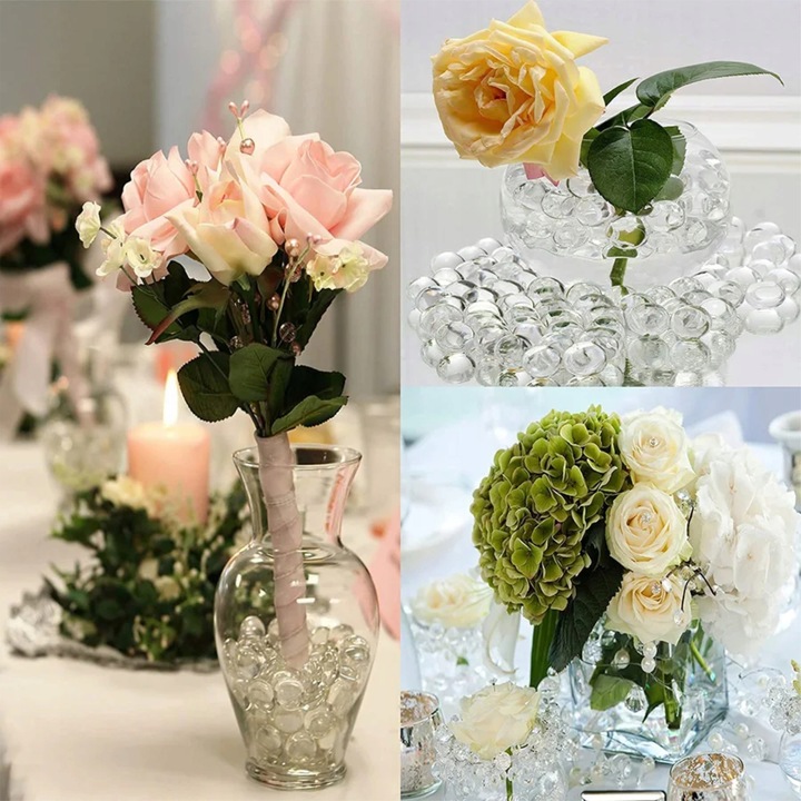 Kulki żelowe do kwiatów HYDROŻELOWE ziema hydrożel - bezbarwne 50000 sztuk