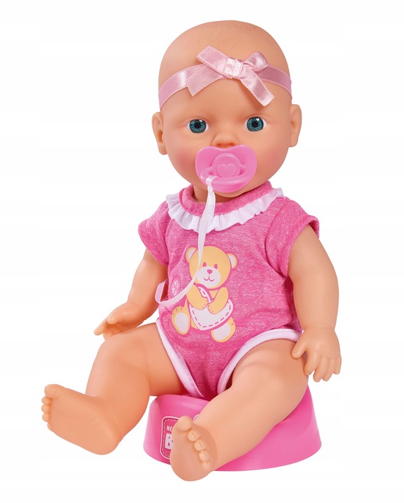 ZESTAW LALKA NEW BORN BABY BOBAS 30 CM PIJE SIKA + NOCNIK SMOCZEK BUTELKA
