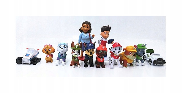 PSI PATROL PIESKI ZESTAW 10 FIGUREK I 2 POJAZDY NOWE 12 SZTUK