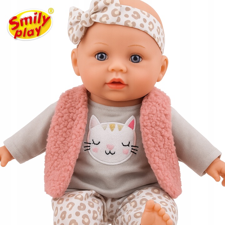 Lalka bobas duża 32 cm interaktywna śpiewa mówi 2 języki PL EN SMILY PLAY