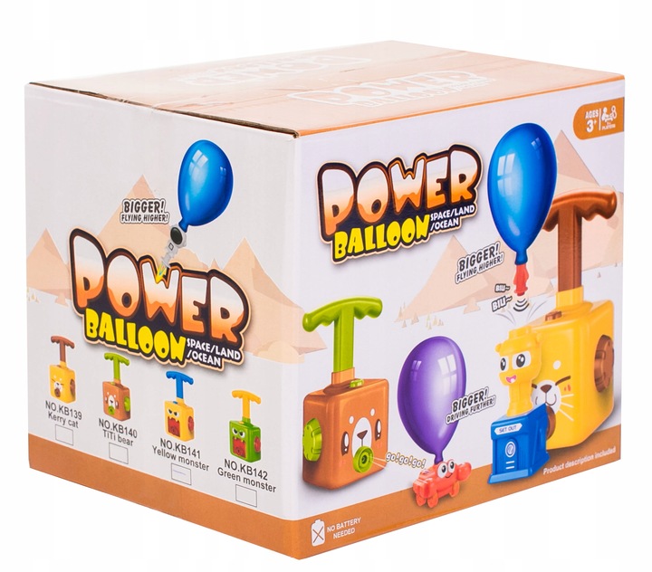 Power Balloon AUTA Z NAPĘDEM pompka balony pojazdy