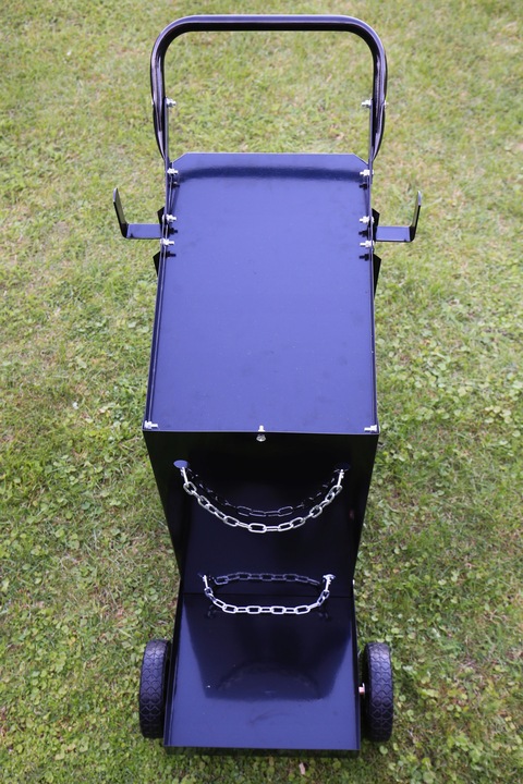 WÓZEK SPAWALNICZY DO SPAWANIA Z PÓŁKĄ NA BUTLĘ 3 PÓŁKI MOBILNY UDŹWIG 60 KG